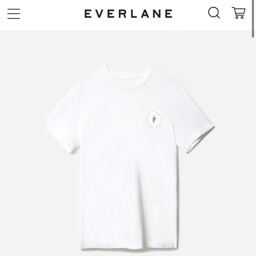 100% Human White w/Grey logo Organic Cot Tee XS